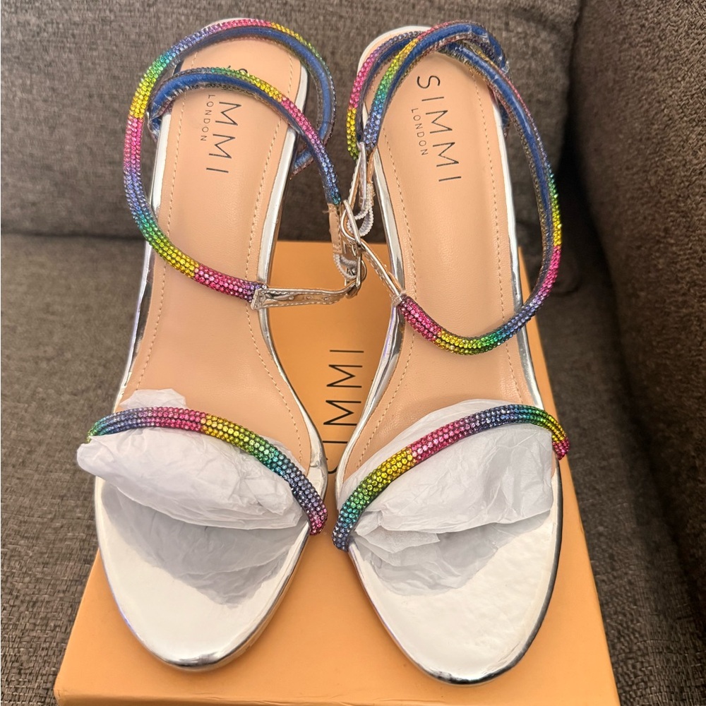 Simmi London Rainbow Strappy Heels